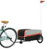 GOLINPEILO Bike Trailer Bicycle Cargo Trailer, Bike Wagon Trailer, Bike Cart with Safety Flag, Black and Orange 99.2 lb Iron, 54.3"x27.2"x22.8" view 3