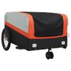 GOLINPEILO Bike Trailer Bicycle Cargo Trailer, Bike Wagon Trailer, Bike Cart with Safety Flag, Black and Orange 99.2 lb Iron, 54.3"x27.2"x22.8" view 4