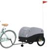 GOLINPEILO Bike Wagon Trailer, Bike Cart with Safety Flag, Bike Trailer Bicycle Cargo Trailer, Black and Gray 99.2 lb Iron, 26.8"x52.4"x26.8" view 3