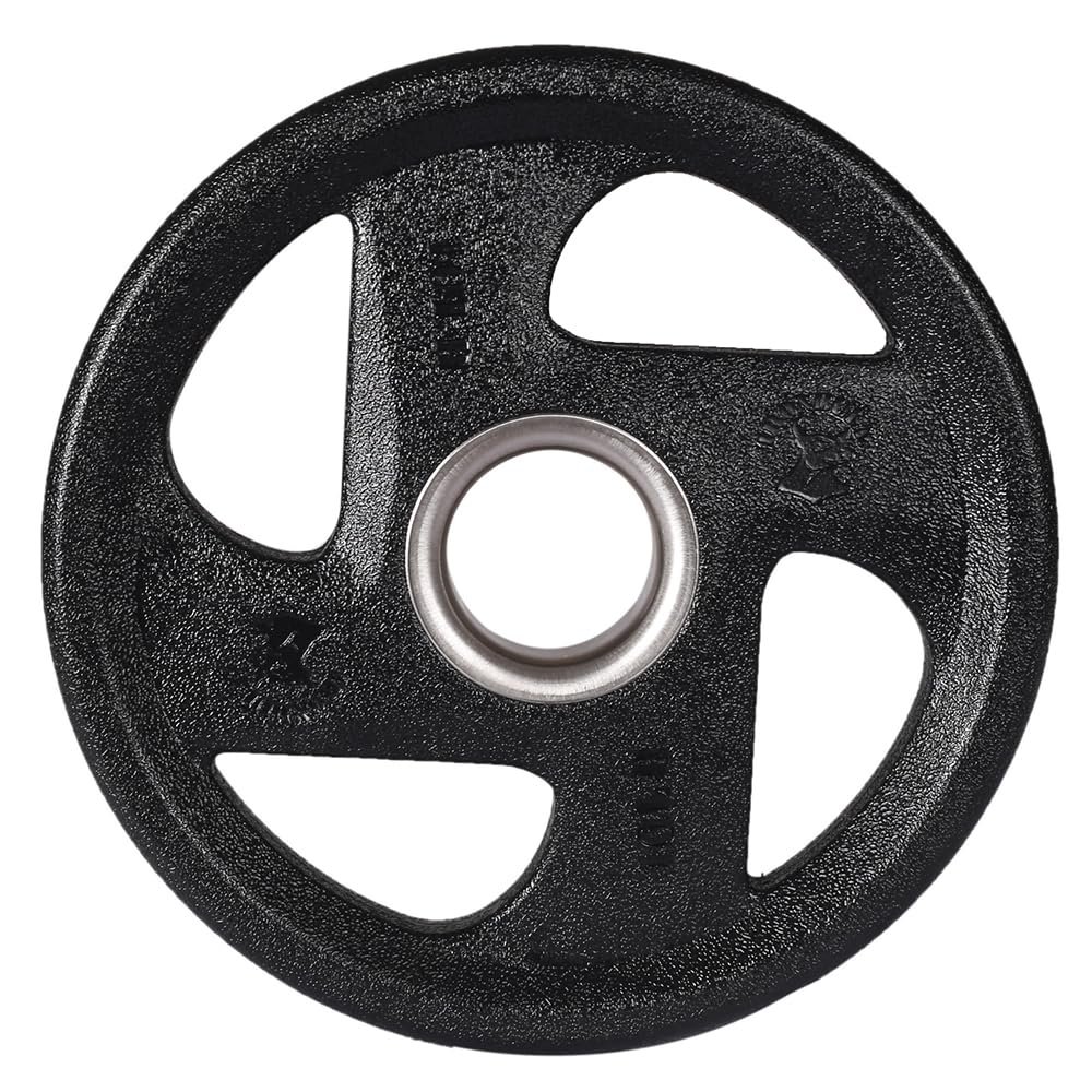 10LB(Pair) 2-Inch Rubber Olympic Grip Plates for Strength Training & Weightlifting, Solid Cast Iron Weight Plate for Barbell for Home & Gym Workout