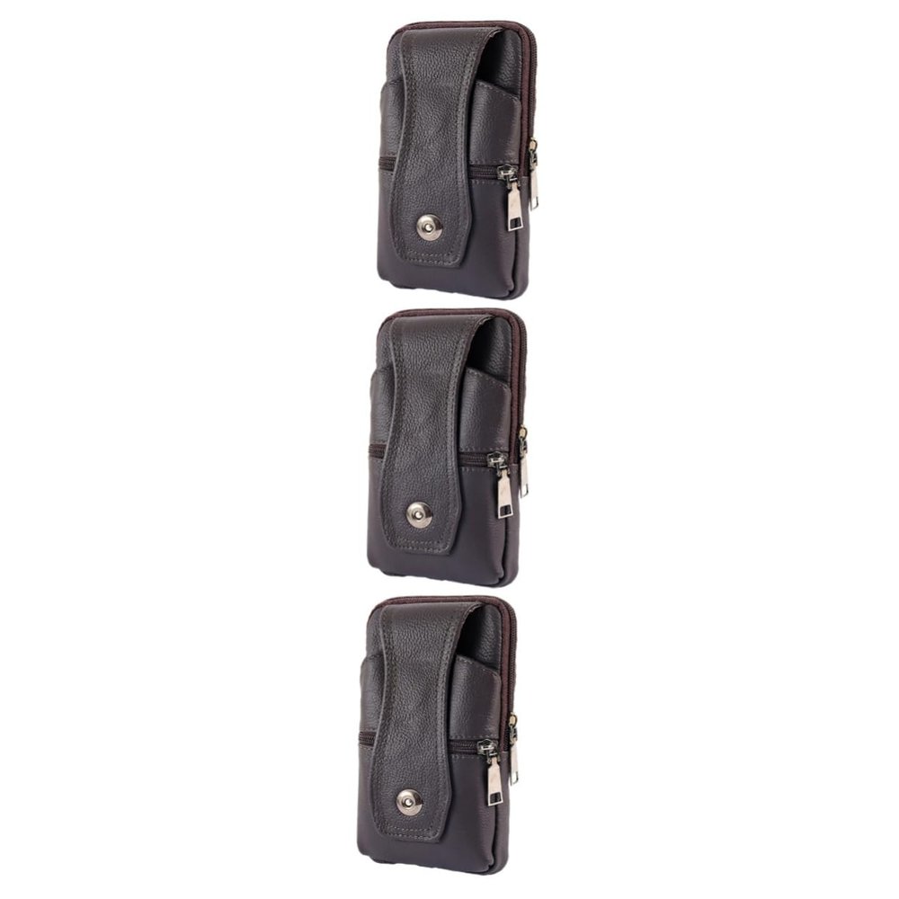 GALPADA 3pcs Waist Bag for Men Multi-functional Smartphone Holder with Hook Stylish for Travel and Business Use Coffee