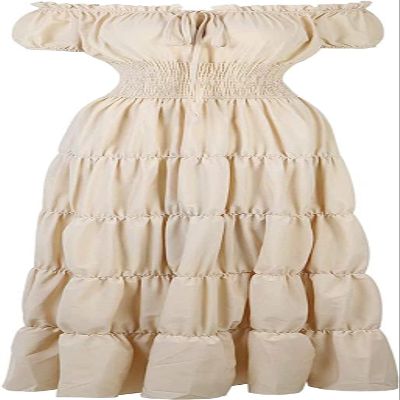 ADELCE Halloween Renaissance Costume for Women Medieval Chemise Dress Pirate Peasant Dress Tops Irish Under Dress Beige L