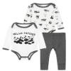BambooBud Baby 3 Piece Bodysuits Pajama Set Toddlers Long Sleeve Pants Sets Viscose from Bamboo Unisex Soft Sleepwear, Style A, 3-6Months view 1