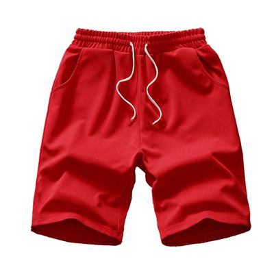 1/2/3 Packs Men's Running Athletic Shorts Drawstring Workout Gym Shorts with Pockets Summer Casual Beach Shorts (Red,XXL)
