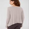 ODODOS Long Sleeve Tee for Women with Thumb Hole Athletic Gym Workout Crop Tops Yoga Shirts, Light Beige, Large view 2