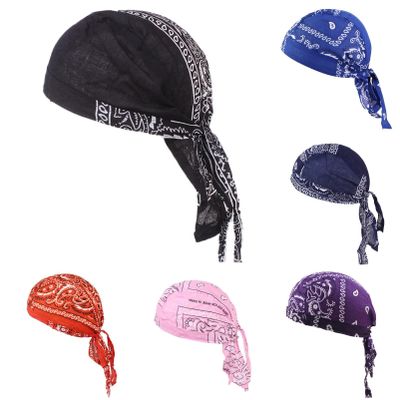 6 Pcs Women Doo Rag Cap Outdoor Sport Cycling Riding Skiing Motorcycling Climbing Hip Hop Hat Blue,One Size