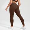 HeyNuts Workout Pro 7/8 Leggings with Pockets for Women, High Waisted Compression Tummy Control Workout Yoga Buttery Soft Pants Java Coffee_25'' XL(14) view 3