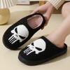 V OPXIN Halloween Slippers for Women Men Pumpkin Spooky Ghost Slippers Cozy Plush Warm Slip-on House Slippers Shoes for Indoor Outdoor Halloween Gifts view 3