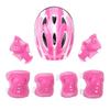 Eandarui 7Pcs Kids Protective Gear Set Adjustable Helmetand with Knee Elbow Wrist Safety Pads for Roller Scooter Skateboard Bicycle Pink A One Size