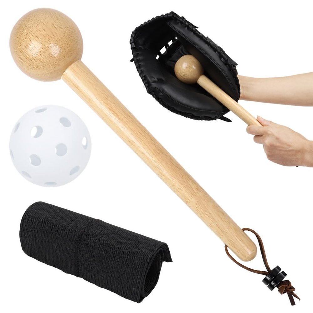 Kit Mallet Glove Baseball, Construction Solid with Mallet Wooden One-Piece Strap, Wrap Elastic & Softball Baseball-Sized Includes Kit, Hammer Shaper Mitt Baseball Includes