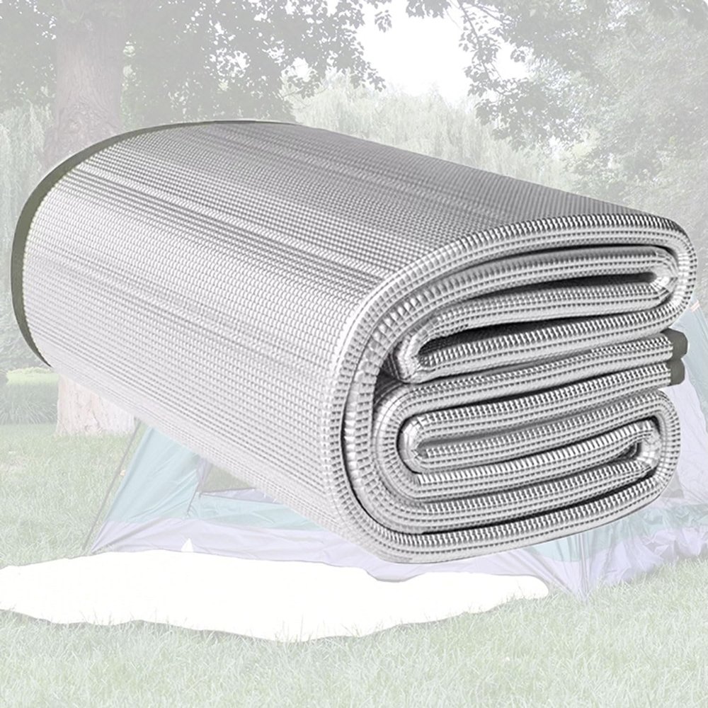 9mm Camping Mat Foam Foil Blanket for Camping Foam Pad Insulating Foil Mat Waterproof Double-sided Moisture-proof Foldable Sleeping Tent Pad Thermal Aluminum Camping mat for Reflecting Heat(1.2m x 2m)