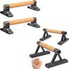 SELEWARE Wood Push Up Bars & Parallettes Bundle - Anti-Slip Handstand Bars for Calisthenics, Fitness, Floor Workouts - Solid Wood with Sturdy Metal Bracket, Supports 600 lbs view 1