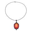 PINK TOWN Gothic Velvet Victorian Choker Necklace,Vintage Stardust Crystal Cameo Necklace Goth Purple/Red/Black Gem Pendant Necklace Punk Satan Demon Halloween Jewelry for Women (Red1) view 1