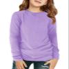 Haloumoning Girls Long Sleeve Shirts Kids Crewneck T-Shirts Fall Tops Tees 5-14 Years Purple view 1
