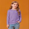 Haloumoning Girls Long Sleeve Shirts Kids Crewneck T-Shirts Fall Tops Tees 5-14 Years Purple view 4