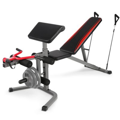 5 in 1 Adjustable Weight Bench, 900LBS Bench Press Set with Leg Developer Home Gym Equipment