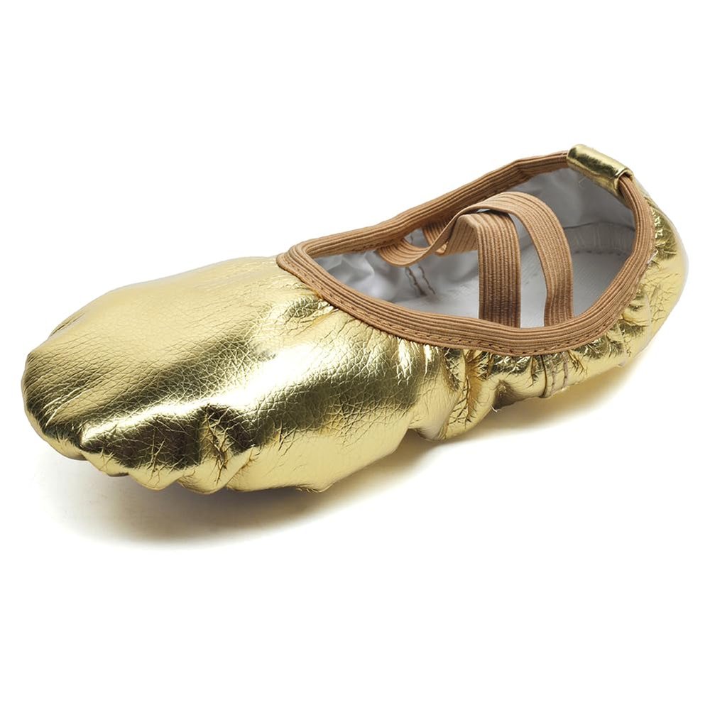 MSMAX Ballet Shoes for Girls Toddler Halloween Shoes Split Sole Dance Slipper Gold 2 M US Little Kid