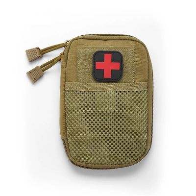 Mini Medical Bag,Portable Molle Military First Aid Kit,Empty Medical Bag Waterproof Bug Out Bag for Travel Hiking Outdoor Camping Multifunction Emergency Medicine Storage Bag-7x5 inch(Mud)