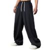 WZIKAI Men's Baggy Sweatpants Elastic Waist Drawstring Wide Leg Sweatpants Casual Loose Baggy Joggers with Pockets Black XL view 4