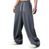 WZIKAI Men's Baggy Sweatpants Elastic Waist Drawstring Wide Leg Sweatpants Casual Loose Baggy Joggers with Pockets Dark Grey M view 4
