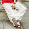 DMOYALA Womens Linen Pants Barrel Solid Beige Casual Loose Cotton Linen Wide Leg Baggy Lantern Trouser Flowy Elastic Waist Hippie with Pockets for Women 5XL view 4