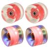 PATIKIL Light Up Skateboard Wheels 60x45mm, 4 Pack 78A PU Roller Skate Wheels with Bearings for Outdoor Cruiser Street Double Row Skating Replacement, Red view 1