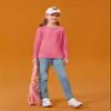 Haloumoning Girls Long Sleeve Shirts Kids Crewneck T-Shirts Fall Tops Tees 5-14 Years Hot Pink view 2