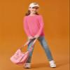 Haloumoning Girls Long Sleeve Shirts Kids Crewneck T-Shirts Fall Tops Tees 5-14 Years Hot Pink view 3