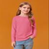Haloumoning Girls Long Sleeve Shirts Kids Crewneck T-Shirts Fall Tops Tees 5-14 Years Hot Pink view 4