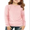 Haloumoning Girls Long Sleeve Shirts Kids Crewneck T-Shirts Fall Tops Tees 5-14 Years Pink view 1
