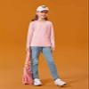 Haloumoning Girls Long Sleeve Shirts Kids Crewneck T-Shirts Fall Tops Tees 5-14 Years Pink view 2