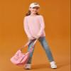 Haloumoning Girls Long Sleeve Shirts Kids Crewneck T-Shirts Fall Tops Tees 5-14 Years Pink view 3