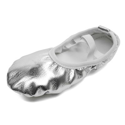 MSMAX Ballet Shoes for Girls Toddler Halloween Shoes Split Sole Dance Slipper Silver 2 M US Little Kid