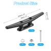 PATIKIL 8 Inch Nylon Boat Dock Cleat 4 Pack Kayak Rope Tie Cleat with Screws for Boat Docks Kayaks Marine Nautical Decor, Black view 2