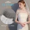 Flimire Flower Lace Wedding Veil 2 Tier Short Bridal Veils for Brides White Waist Length Veil with Comb Soft Tulle (Ivory) view 4