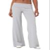 UAURORAO Fold Over Yoga Pants for Women Wide Leg Workout Sweatpants Y2k Striped Lounge Pants(Foldover Grey,Small) view 1