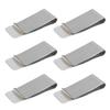 6 Pack Stainless Steel Money Clip Metal Wallet Clip for Men Men's Slim Cash Clip Small Money Clips for Cash and Credit Card Holder Metal Money Clips Minimalist Front Pocket Wallet Clip (Silver) view 1