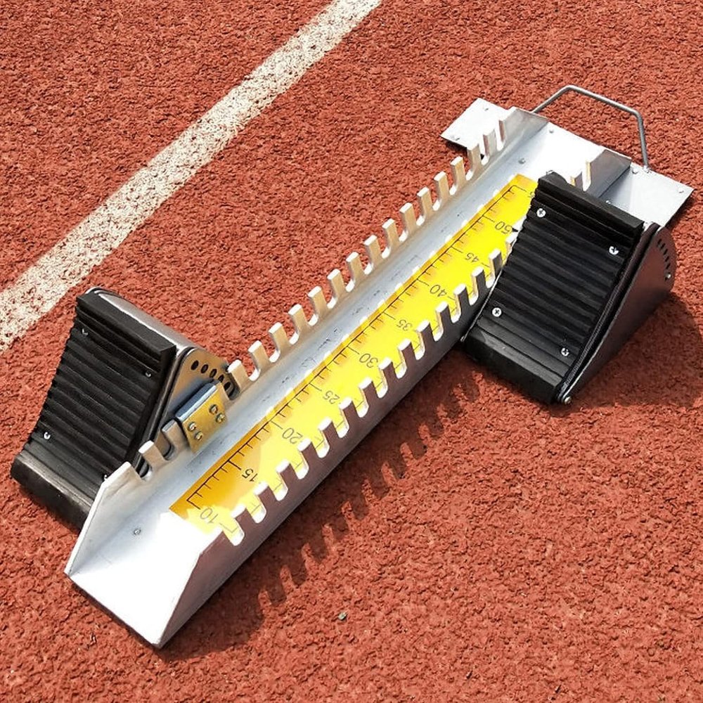 KK-GAL Multi-Function Starting Block, 6 Angle Adjustable Sprinter Starting Block, Sports Starting Block for Racing, Track & Field Aluminum Alloy Sprinter Starting Block, for Plastic/Cinder Runway