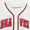 Womens Cropped 98 Baseball Jersey Button Down V-Neck Country Vintage Jersey Casual Sports Softball Shirt White view 3