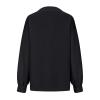 asntrgd Womens Oversized Sweatshirt Casual V Neck Long Sleeve Loose Tee Shirt Fashion Workout Tops Y2k Outfits Black view 3