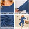 Ekouaer Thermal Underwear for Women Long Johns Sets Base Layer Lightweight 2 Pieces Pajams Set Blue M view 3