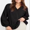 Dokotoo Long Sleeve Shirts for Women 2025 Fall Fashion V Neck Casual Blouses Dressy Ladies Textured Shirts Black Teacher Outfits Blouses Oversized Black Button Down Shirts Large view 4