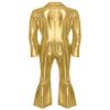 Lorilida Men's 70s Disco Costume Shiny Metallic Unitard Zentai Zipper Bodysuit One Piece Jumpsuits Gold Small view 4