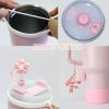 1ze1ziyo 9PCS Cup Accessories Set for Stanley Cup 30oz 40oz Tumbler - Including Water Bottle Handle Strap,Straw Cover Cap,Spill Proof Stoppers,Boot,Initials Letter Charm,Sticker, Flower,Letter F,Pink view 4