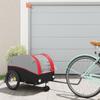 loibinfen Bike Wagon Trailer, Bike Cart with Safety Flag, Bike Trailer Bicycle Cargo Trailer, Black and Red 99.2 lb Iron, 24.8"x49.6"x24.8" view 1