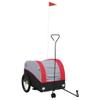 loibinfen Bike Wagon Trailer, Bike Cart with Safety Flag, Bike Trailer Bicycle Cargo Trailer, Black and Red 99.2 lb Iron, 24.8"x49.6"x24.8" view 2
