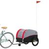 loibinfen Bike Wagon Trailer, Bike Cart with Safety Flag, Bike Trailer Bicycle Cargo Trailer, Black and Red 99.2 lb Iron, 24.8"x49.6"x24.8" view 3