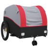 loibinfen Bike Wagon Trailer, Bike Cart with Safety Flag, Bike Trailer Bicycle Cargo Trailer, Black and Red 99.2 lb Iron, 24.8"x49.6"x24.8" view 4