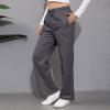 Baggy Wide Leg Sweatpants for Women High Waist Fleece Joggers with Pockets Casual Comfy Track Pants 2024 Loose Fit Lounge Pants Baggy Athletic Pants Drawstring Pants Y2k Sweatpants for Teen Girls view 3