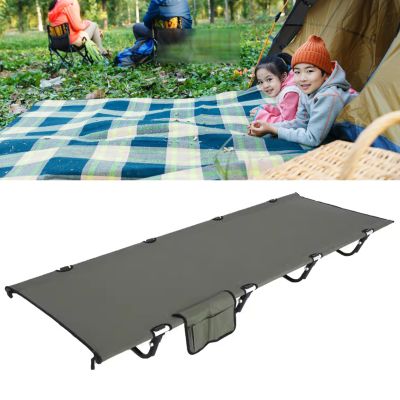 WDFYJ Folding Camping Cot, Portable Military Canvas Sleeping Bed, Outdoor Comfortable Lightweight Bed w/Carry Bag for Hiking, Backpack Travel, Home & Office(Green)